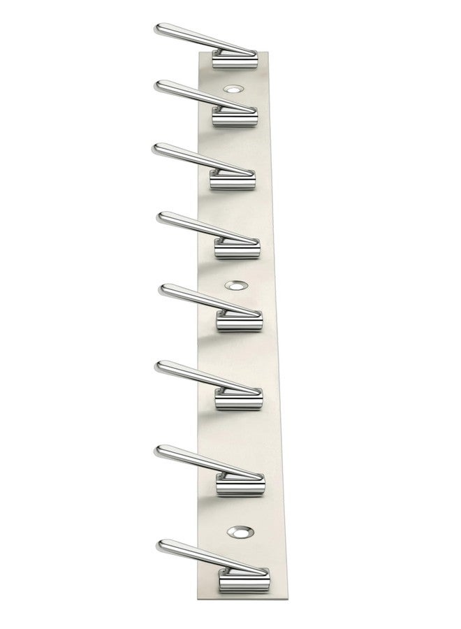 REDON Stainless Steel 8 Pin Bathroom Clothes Hanger | Hanger for Door | Clothes Wall Mounted,| Hooks Rail for Hanging Door Hook Hanging Keys,Cloth,Towel, Accessories (Pack of 2) - Image 5
